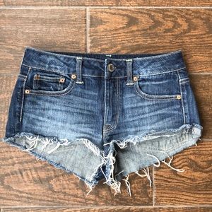 cut off high waisted denim mini shorts